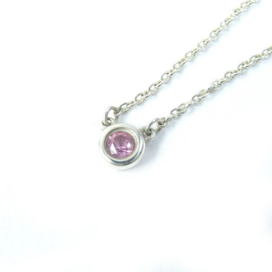 Tiffany & Co Color By-the-yard Elsa Peretti Sv925 1P Pink Sapphire Necklace