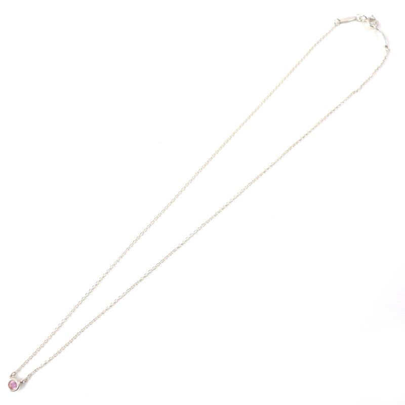 Tiffany & Co Color By-the-yard Elsa Peretti Sv925 1P Pink Sapphire Necklace