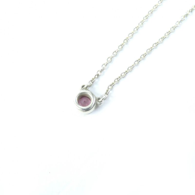 Tiffany & Co Color By-the-yard Elsa Peretti Sv925 1P Pink Sapphire Necklace