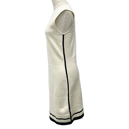 Hermes Dress Silk Cotton Ivory Navy Sleeveless