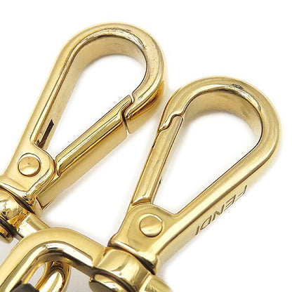 Fendi Shoulder Strap You Leather Brown and Black Gold Hardware Zucca Pattern