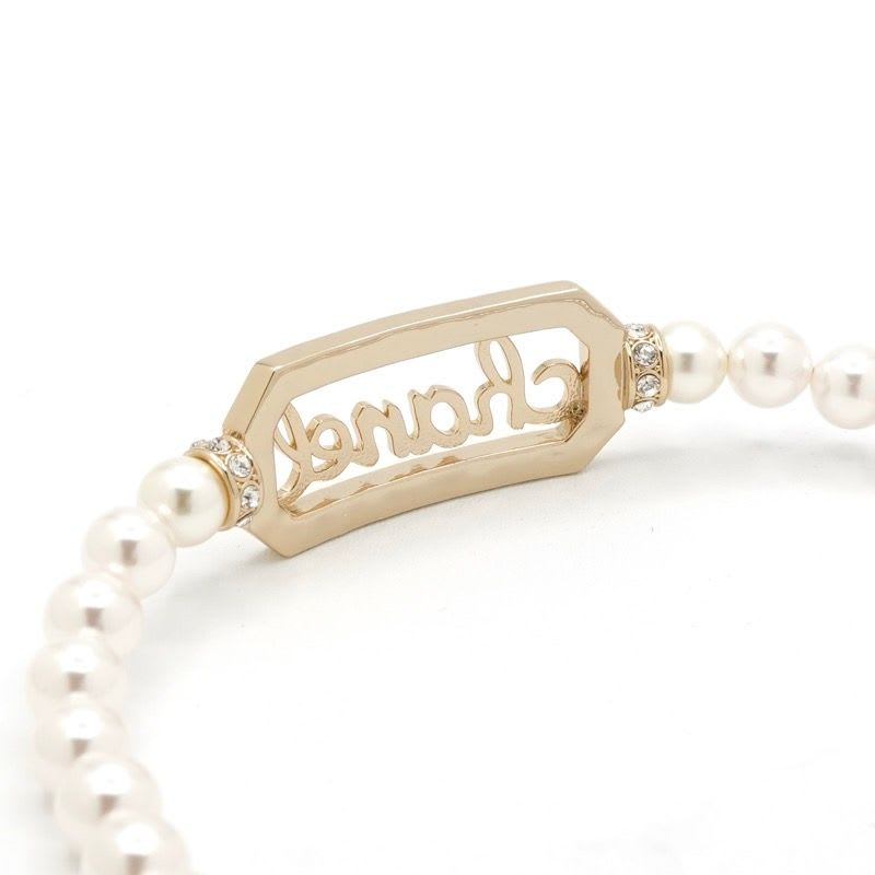 Chanel Necklace Choker Gold Coco Mark Logo Pearl Rhinestone