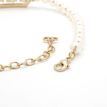 Chanel Necklace Choker Gold Coco Mark Logo Pearl Rhinestone
