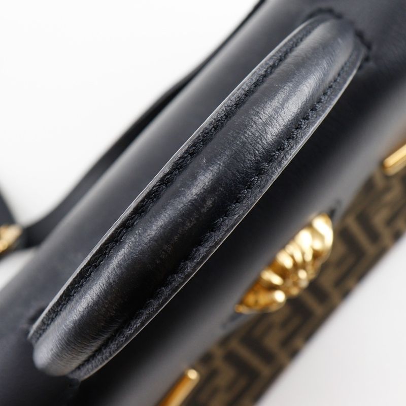 Fendi La Medusa Zucca X Versace Fendace 2WAY Shoulder Nylon Canvas X Leather