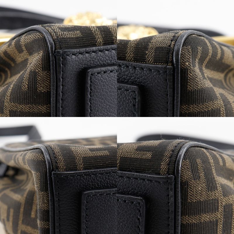 Fendi La Medusa Zucca X Versace Fendace 2WAY Shoulder Nylon Canvas X Leather