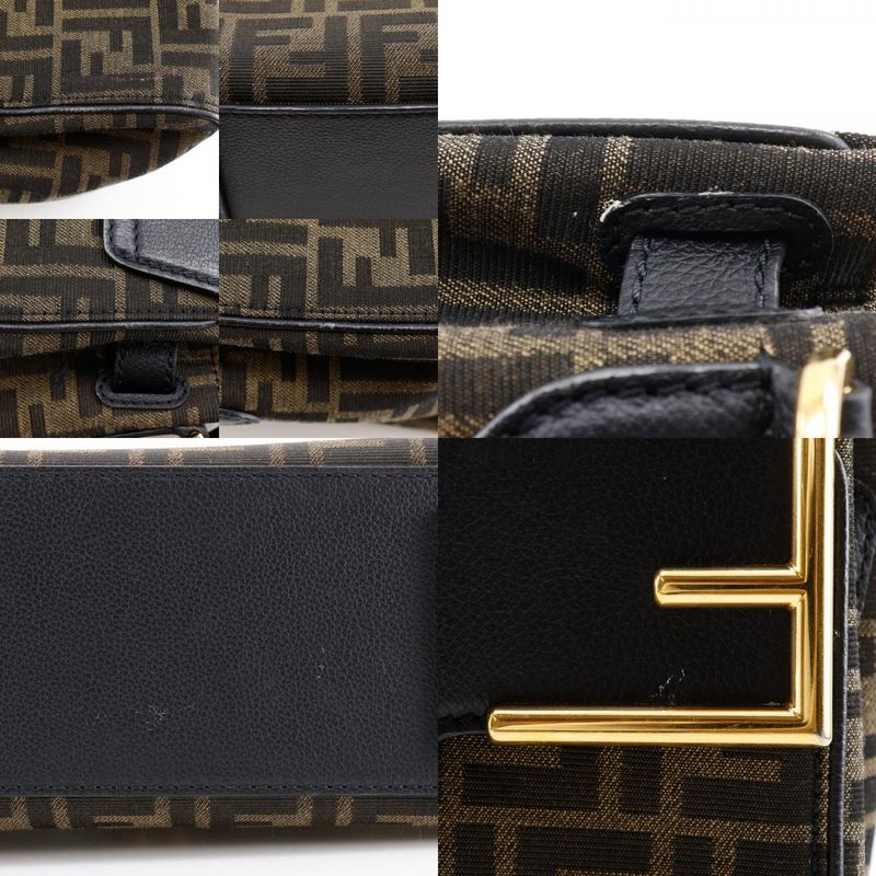 Fendi La Medusa Zucca X Versace Fendace 2WAY Shoulder Nylon Canvas X Leather