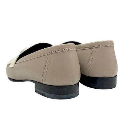 Hermes Royal Loafer Leather Shoes Leather Brown Beige Unused Moccasins Flat