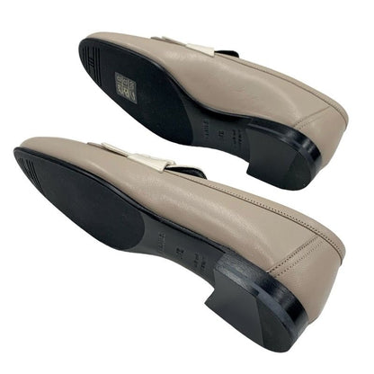 Hermes Royal Loafer Leather Shoes Leather Brown Beige Unused Moccasins Flat