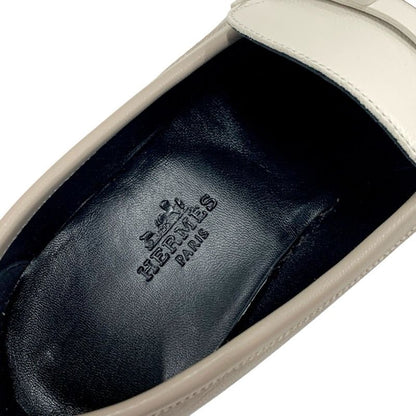 Hermes Royal Loafer Leather Shoes Leather Brown Beige Unused Moccasins Flat