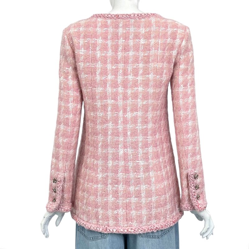 Chanel 2014 Jacket Tweed Gripore Wool Pink Worn By Lady Gaga