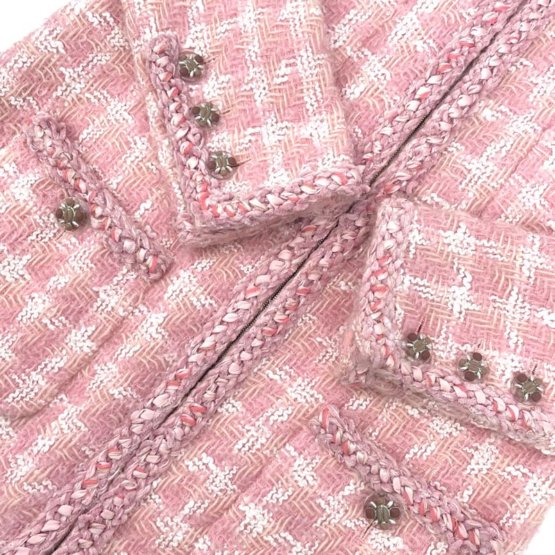 Chanel 2014 Jacket Tweed Gripore Wool Pink Worn By Lady Gaga