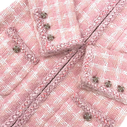 Chanel 2014 Jacket Tweed Gripore Wool Pink Worn By Lady Gaga