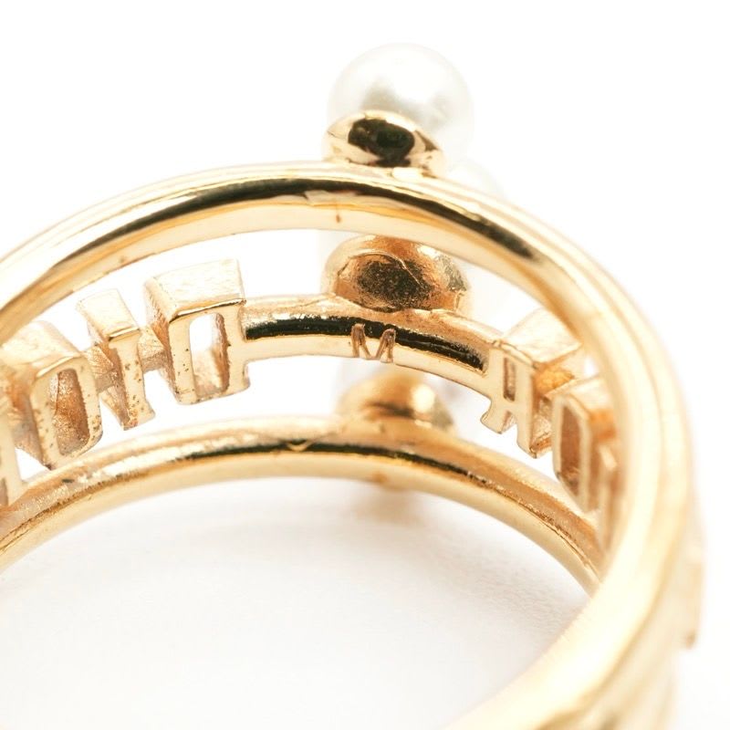 Christian Dior Ring Gold Logo Pearl