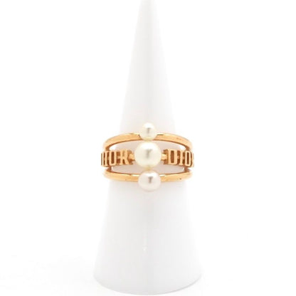 Christian Dior Ring Gold Logo Pearl