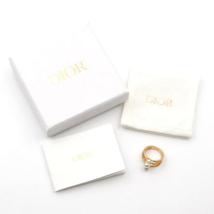 Christian Dior Ring Gold Logo Pearl