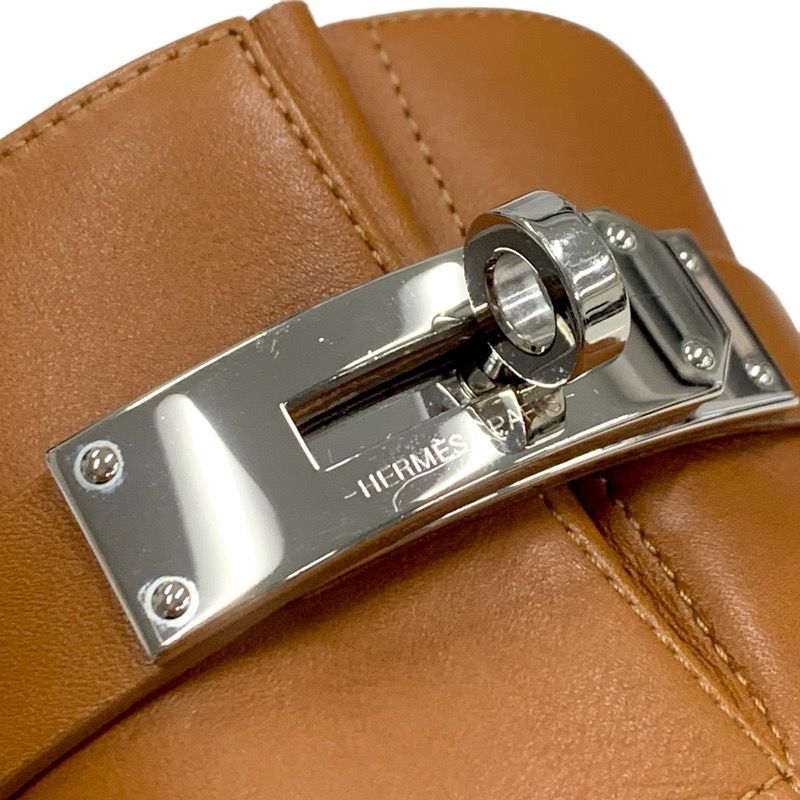 Hermes Saint Germain Boots Short Boots Shoes Leather Brown Silver Kelly Hardware