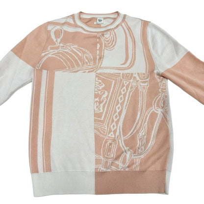 Hermes Top Pink Ivory Bridesdegala Knit Long Sleeve