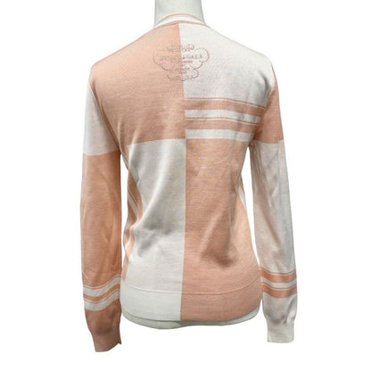 Hermes Top Pink Ivory Bridesdegala Knit Long Sleeve