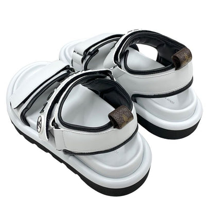 Louis Vuitton Pool Pillow Line Sandals Shoes Leather White Black White Unused