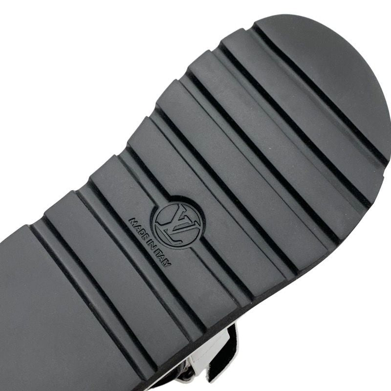 Louis Vuitton Pool Pillow Line Sandals Shoes Leather White Black White Unused