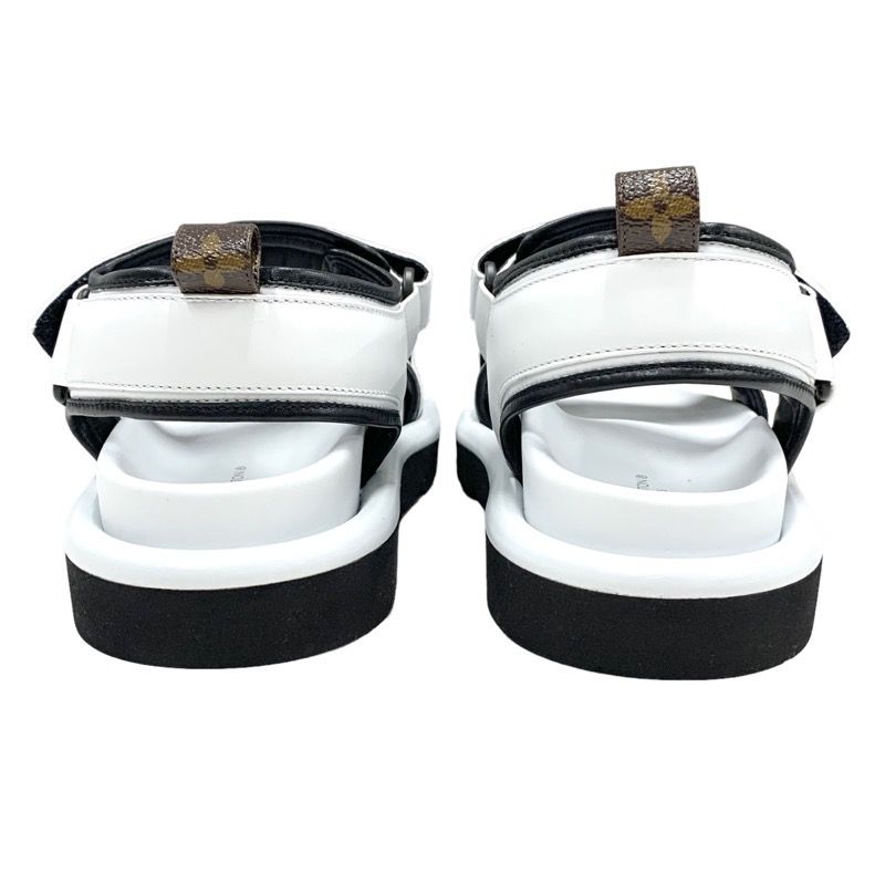 Louis Vuitton Pool Pillow Line Sandals Shoes Leather White Black White Unused
