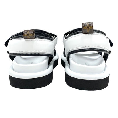 Louis Vuitton Pool Pillow Line Sandals Shoes Leather White Black White Unused