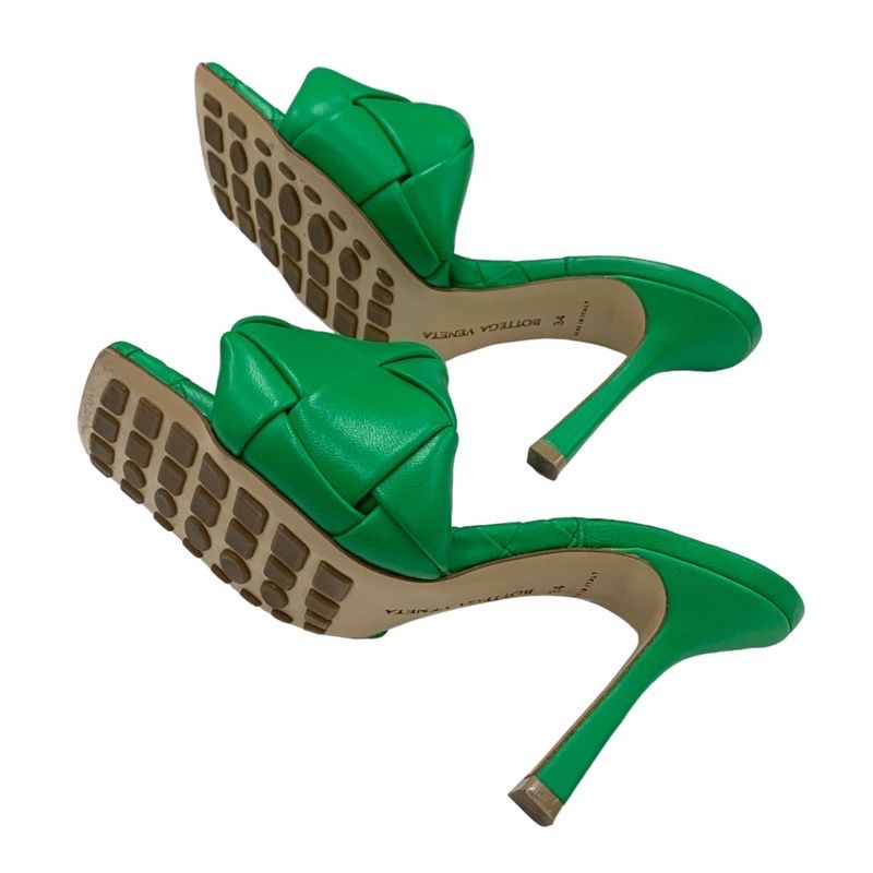 Bottega Veneta Lido Sandals Shoes Leather Green Mules Intrecciato