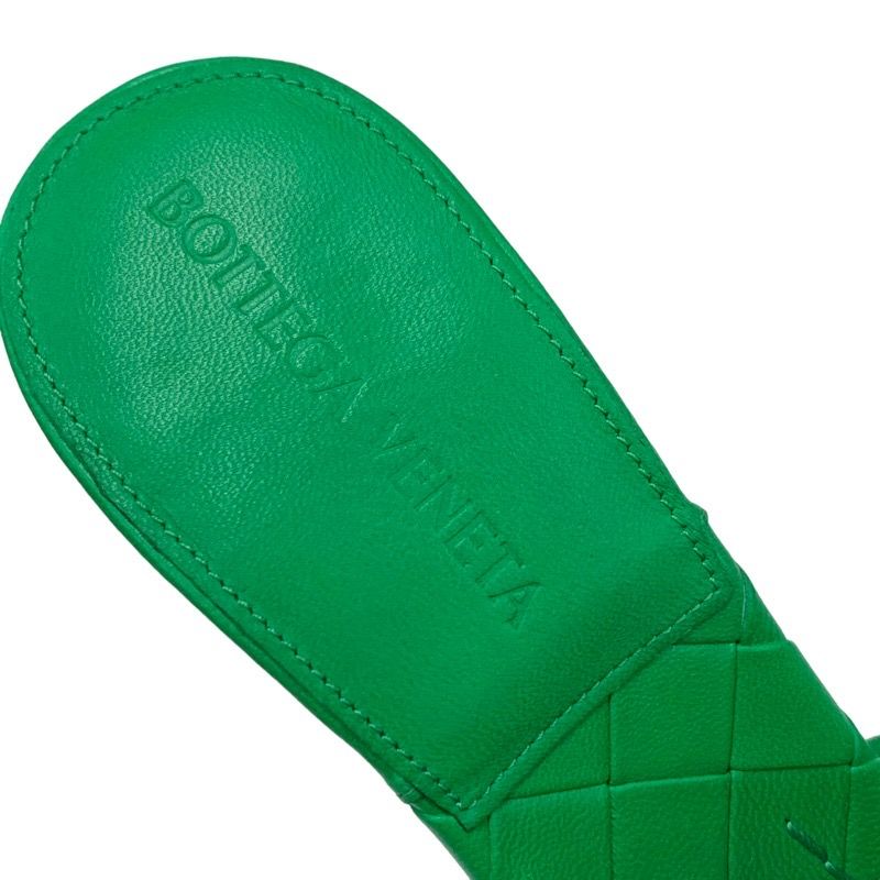 Bottega Veneta Lido Sandals Shoes Leather Green Mules Intrecciato