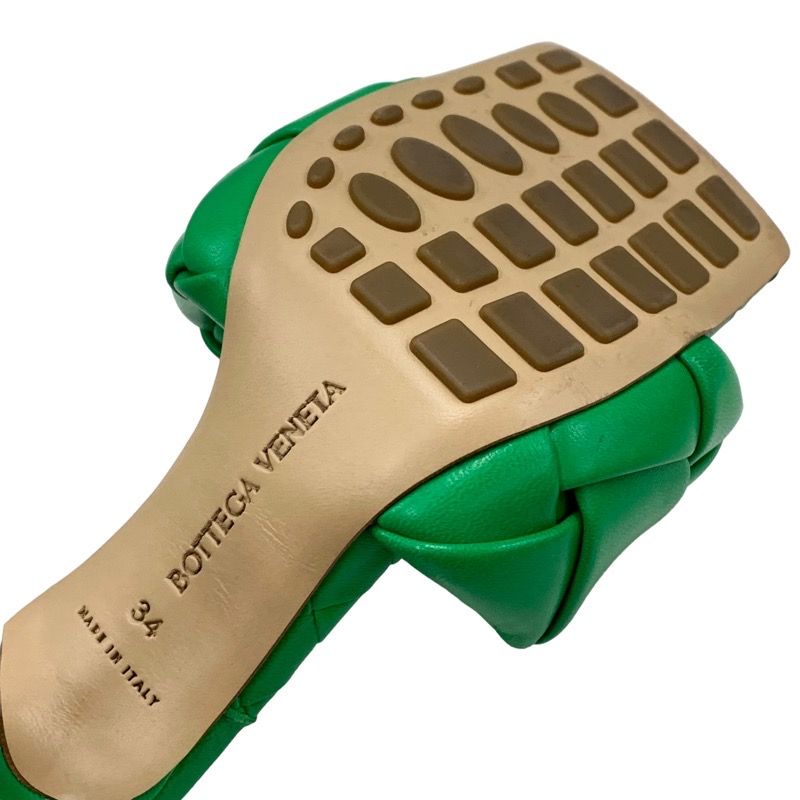 Bottega Veneta Lido Sandals Shoes Leather Green Mules Intrecciato