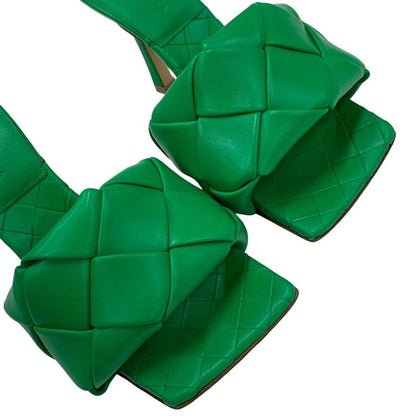 Bottega Veneta Lido Sandals Shoes Leather Green Mules Intrecciato