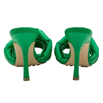 Bottega Veneta Lido Sandals Shoes Leather Green Mules Intrecciato