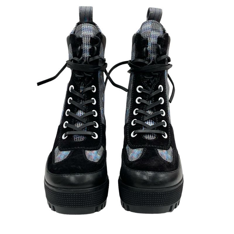 Louis Vuitton Laurie Line Monogram Boots Short Boots Shoes Leather Suede Black