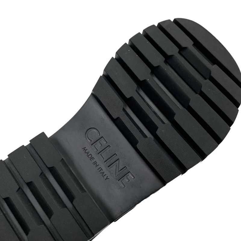 Celine Leo Sandals Shoes Leather Black White Sports Sandals Logo Velcro