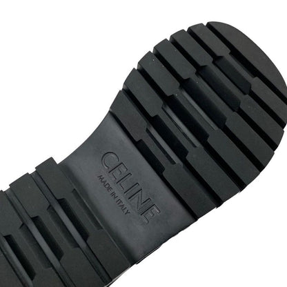 Celine Leo Sandals Shoes Leather Black White Sports Sandals Logo Velcro