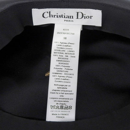 Christian DIOR 05dpa918g700 Lamb Leather Lined 100% Silk Casket Black 58 Made