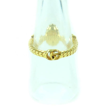 Gucci 702585 Double G Rhinestone F Pearl Flower Ring And Ring Gold XS Size 9