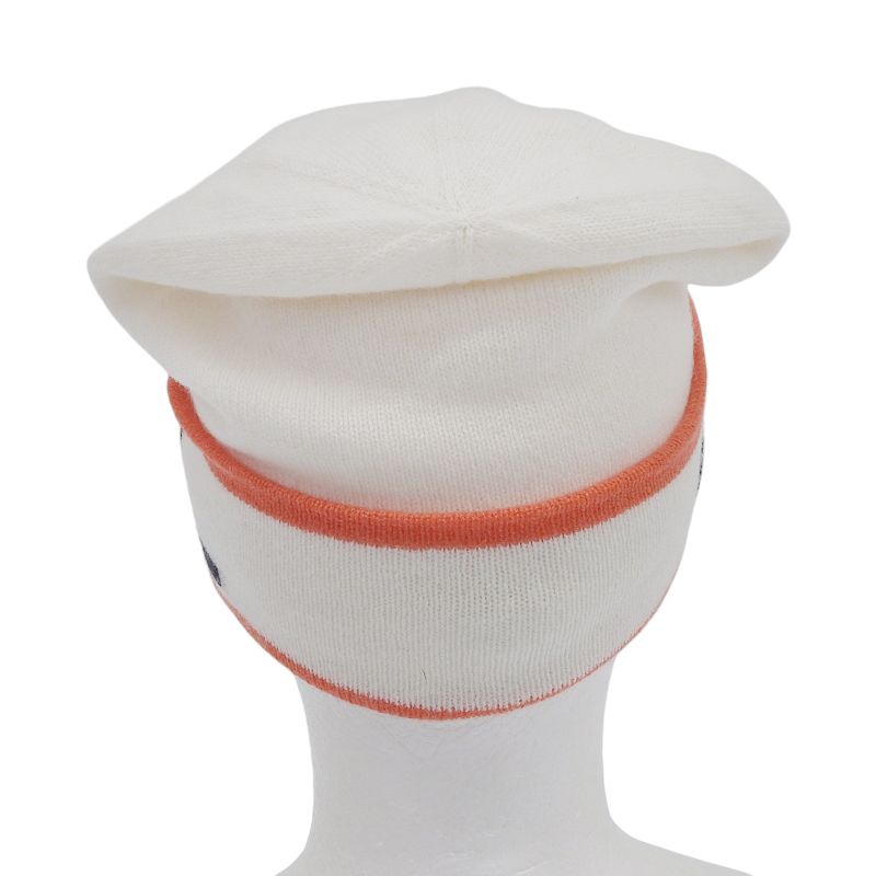 CHANEL 2024 24A 100% Cashmere Logo Design Hat Beanie Knit Cap White Orange L