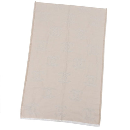 CHANEL 2023 G23 Silk Cashmere Blend Lamé Coco Mark Pattern Scarf Pink-beige