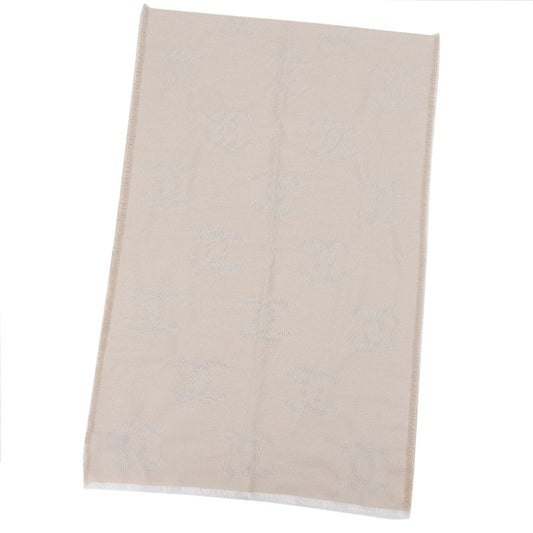 CHANEL 2023 G23 Silk Cashmere Blend Lamé Coco Mark Pattern Scarf Pink-beige