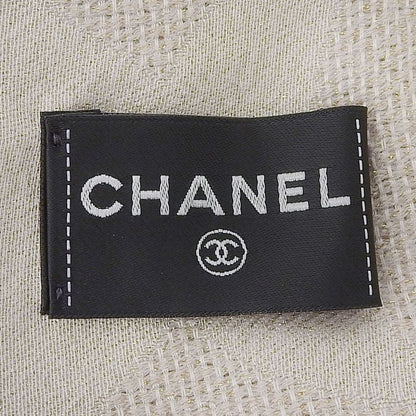 CHANEL 2023 G23 Silk Cashmere Blend Lamé Coco Mark Pattern Scarf Pink-beige