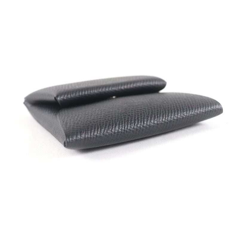 Hermes Bastia Black Vaux Epson Coin Case Coin Purse Wallet With Box Engraved B