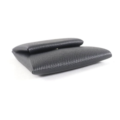 Hermes Bastia Black Vaux Epson Coin Case Coin Purse Wallet With Box Engraved B