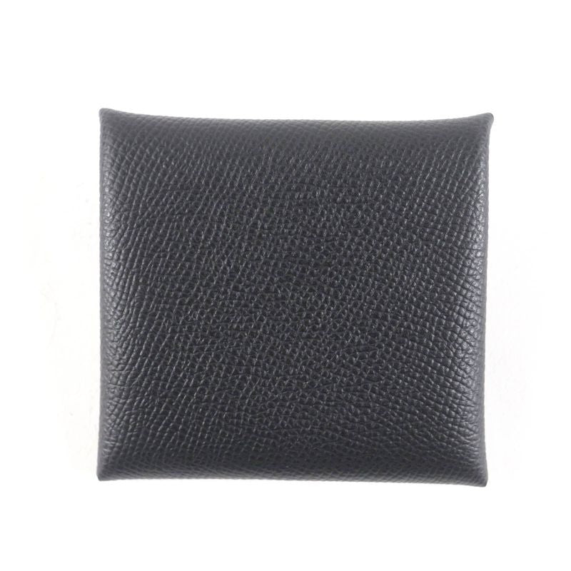 Hermes Bastia Black Vaux Epson Coin Case Coin Purse Wallet With Box Engraved B