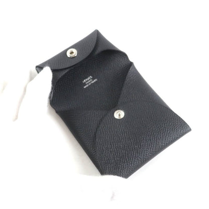 Hermes Bastia Black Vaux Epson Coin Case Coin Purse Wallet With Box Engraved B