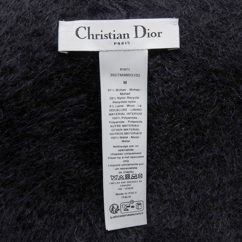 Christian DIOR 35dtm985g102 Mohair Mix CD Logo Hardware Bucket Hat Black M