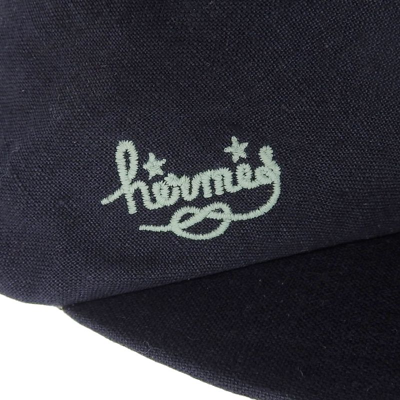 Hermes Paola 100% Linen Logo Embroidery Checkered Lining Casket Hat Navy 57