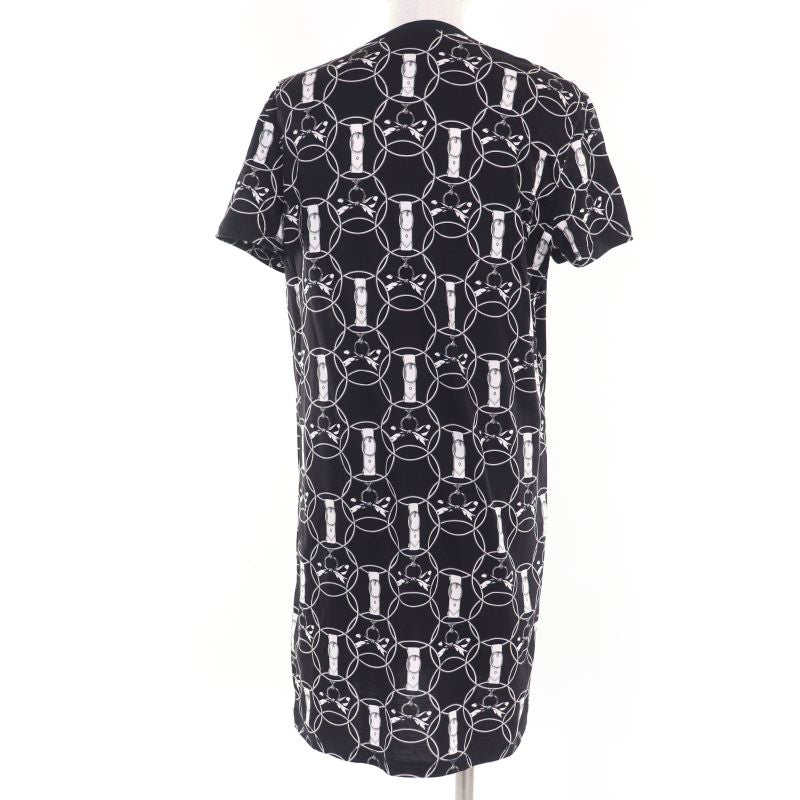 Hermes 2h4508db La Promenade Du Matin Morning Walk 100% Cotton Dress Black 38