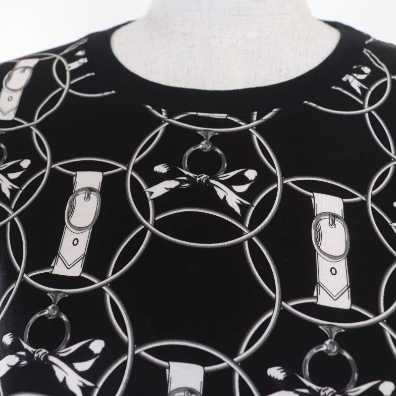 Hermes 2h4508db La Promenade Du Matin Morning Walk 100% Cotton Dress Black 38