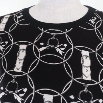 Hermes 2h4508db La Promenade Du Matin Morning Walk 100% Cotton Dress Black 38