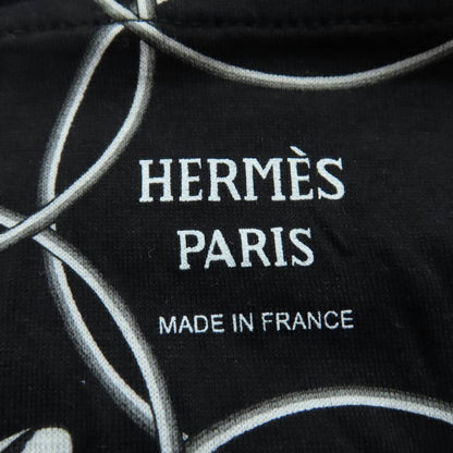 Hermes 2h4508db La Promenade Du Matin Morning Walk 100% Cotton Dress Black 38